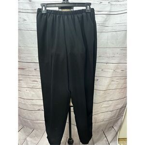 Joanna Petite Black Elastic Waist‎ Pull On Pants Trousers PS Small Career